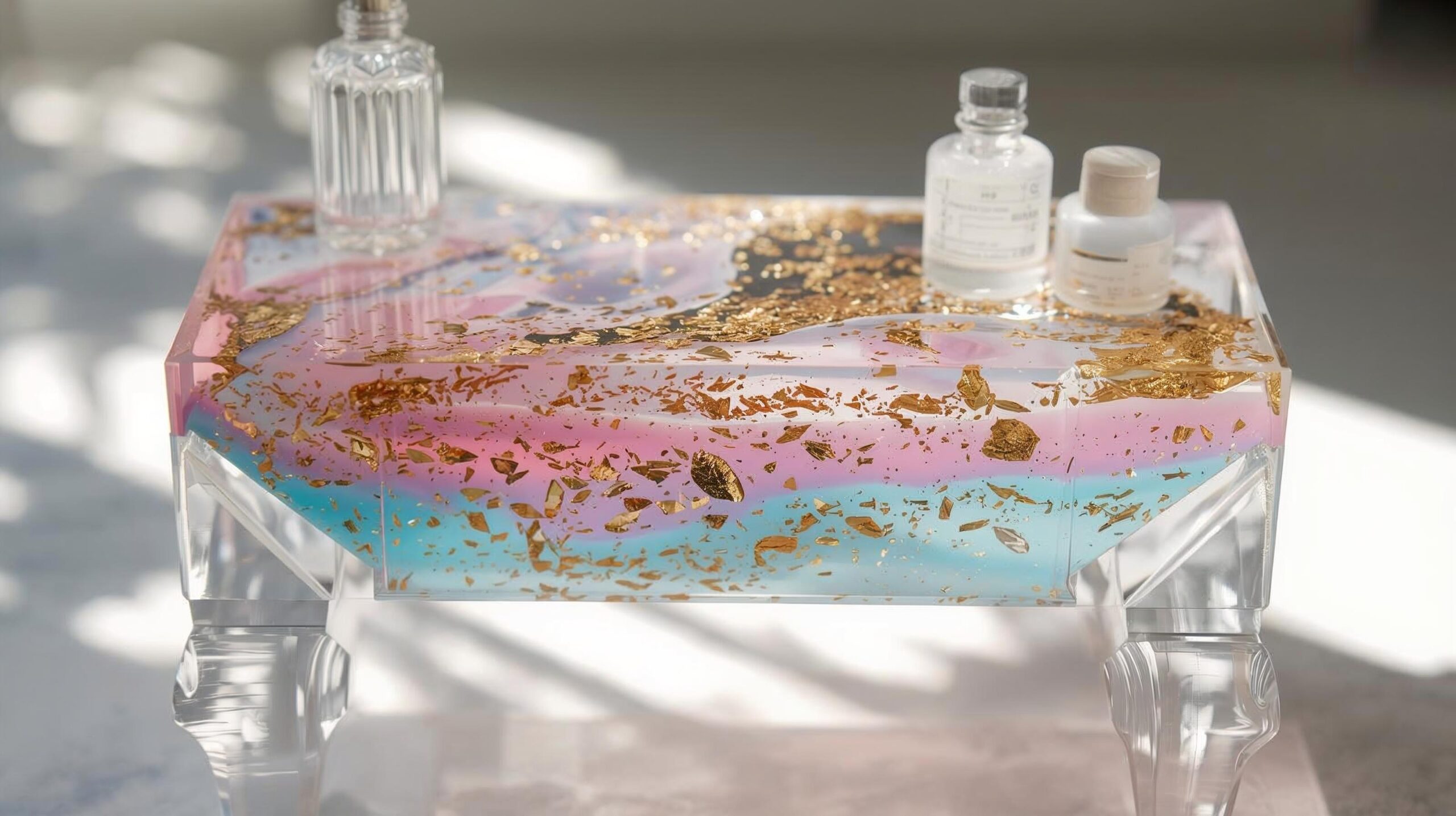 Jewelry on silky fabric