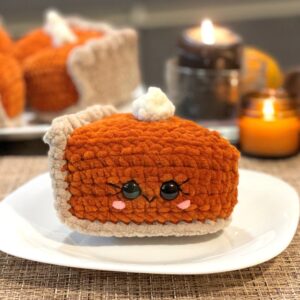 Pumpkin pie Crochet PATTERN, Fall Amigurumi, Thanksgiving Handmade Gift, Crochet Play Food (PDF download)