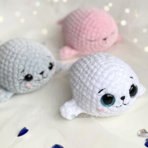 Seal CROCHET PATTERN, Amigurumi Low-Sew Manatee, Easy Plush Animal Toy, Beginner Tutorial PDF, Cute Sea Plushie, Instant Digital Download
