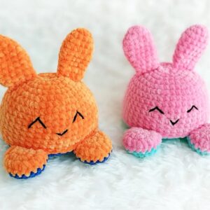 Reversible Bunny CROCHET PATTERN, Easter Rabbit Plushie, Amigurumi Two Sided Baby Mood Toy